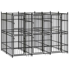 Outdoor Dog Kennel Steel 59.5 ftÂ²