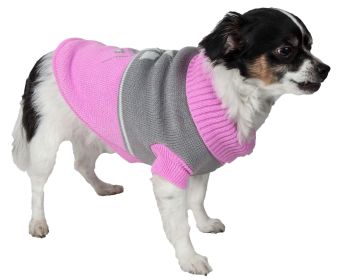 Snow Flake Cable-Knit Ribbed Fashion Turtle Neck Dog Sweater (size: medium)