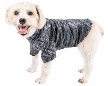 Pet Life Active 'Warf Speed' Heathered Ultra-Stretch Sporty Performance Dog T-Shirt (Color: Black, size: medium)