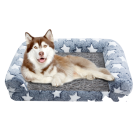 Ultra comfy Dog Bed with Thickened Cushion (Color: Grey star)